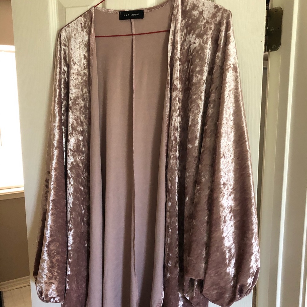 Pink Suede Cardigan - image 1